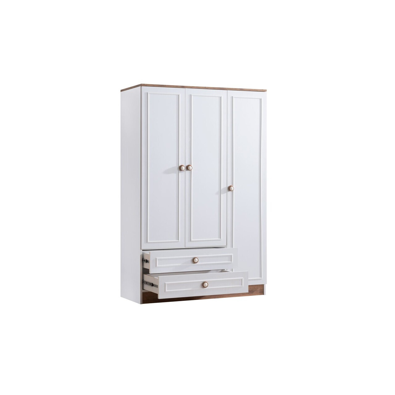 Dulap pentru haine, Hanah Home, Beta 3, 118x182x50 cm, PAL, Maro/Alb - view 4