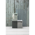 Cos de rufe stivuibil, Brabantia, Linn, 35 L, 37x32x44.5 cm, textil, negru piper
