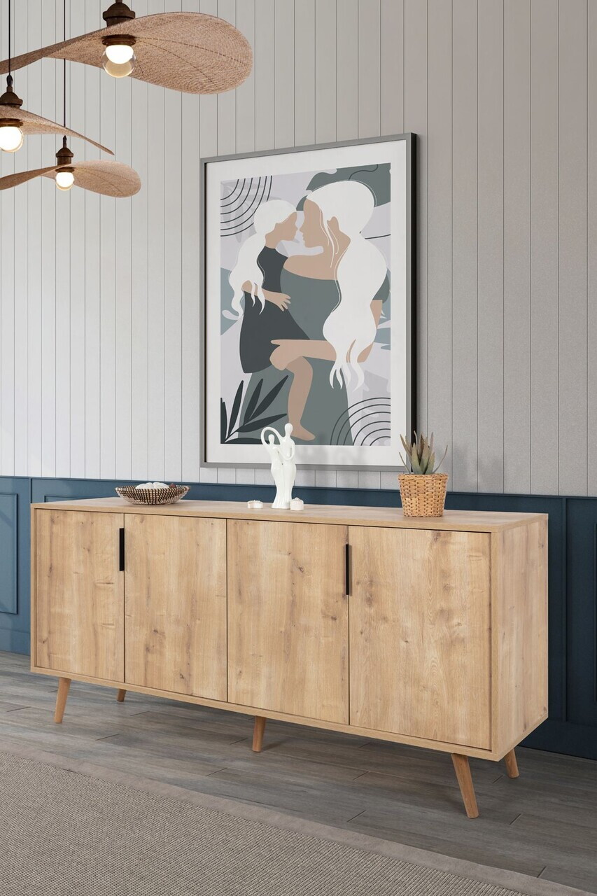 Consola, Hanah Home, Sırma 4814, 180x82x44 cm, PAL, Maro — imaginea 2