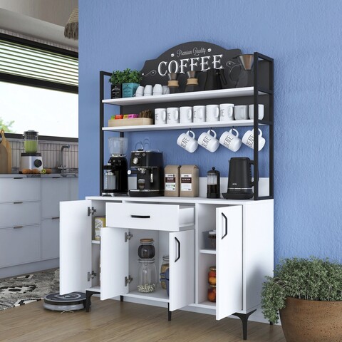 Dulap multifunctional, Rani, JE130, 120x183.6x40 cm, PAL, Alb