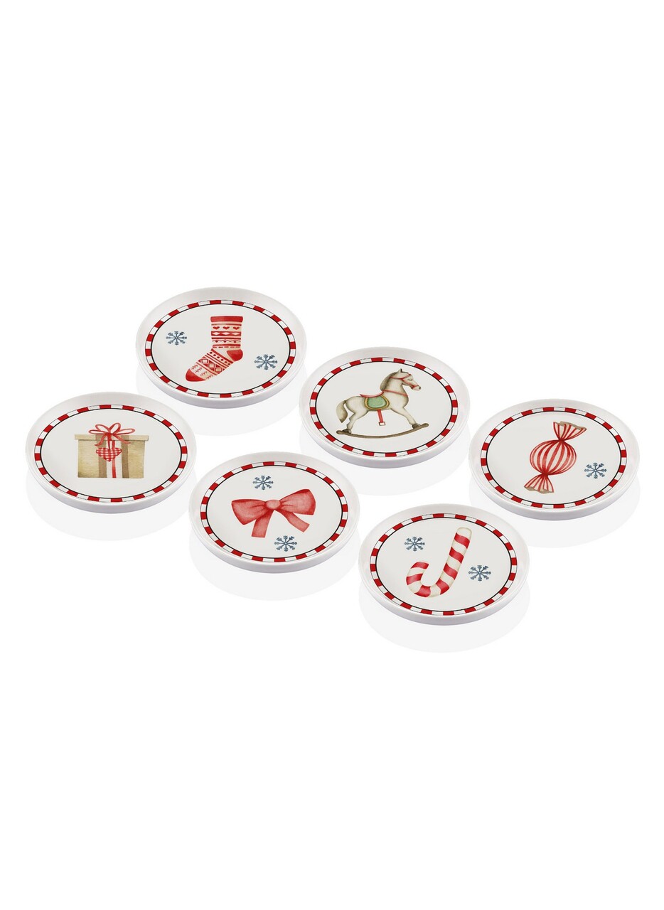 Set boluri pentru aperitive, Hermia, 280TMA1650, Alb/Rosu - imagine 3