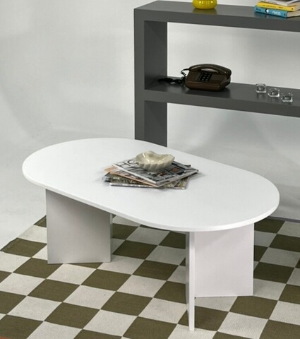 Masuta de cafea, Rotexa, Leo Large, 110x42x60 cm, MDF , Alb