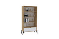 Corp biblioteca, Puqa Design, Numana, 83.6x160x30 cm, PAL, Stejar Safir / Alb