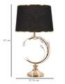 Lampa de masa Bruxelles, Mauro Ferretti, 1 x E27, 40W, 36x65 cm, fier/sticla, negru/auriu