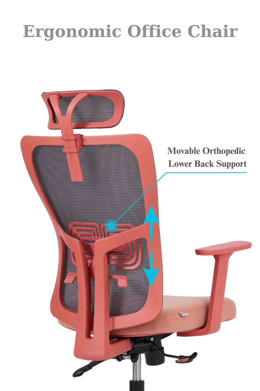 Set scaune de birou (2 piese), Hanah Home, Lumbar 126, Plastic, Roz somon - view 9