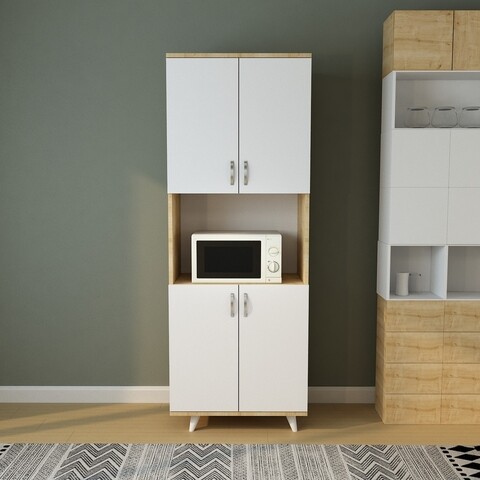 Dulap multifunctional, Lacivert, Selin, 70 x 176 x 40 cm, pal melaminat, stejar/alb 176