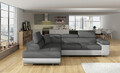 Coltar extensibil stanga 4 locuri, ELTAP, Anton, 272x203x85 cm, lemn/poliester, gri inchis/gri deschis