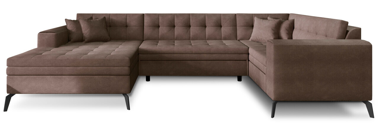 Coltar extensibil stanga 5 locuri ELTAP, MON-LT-22PO, Montez, 340x180x93 cm, lemn/poliester, maro - view 3