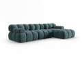 Coltar modular dreapta 4 locuri, Bellis-51, Micadoni Home, 282x155x70 cm, catifea, turcoaz
