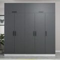 Dulap pentru haine, Minerva, Kale, 225x235x52 cm, PAL, Antracit