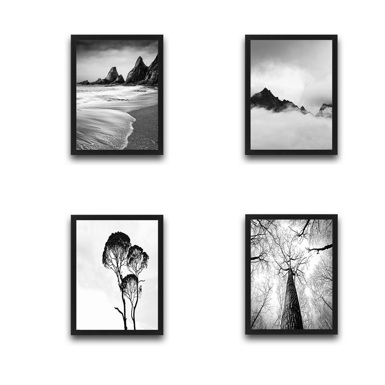 Set 4 tablouri decorative, Branches Set, PAL, Hartie, Multicolor - 1 | YEO