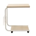 Masuta de cafea Troy, Pakoworld, 51x30x56 cm, MDF melaminat, alb/natural