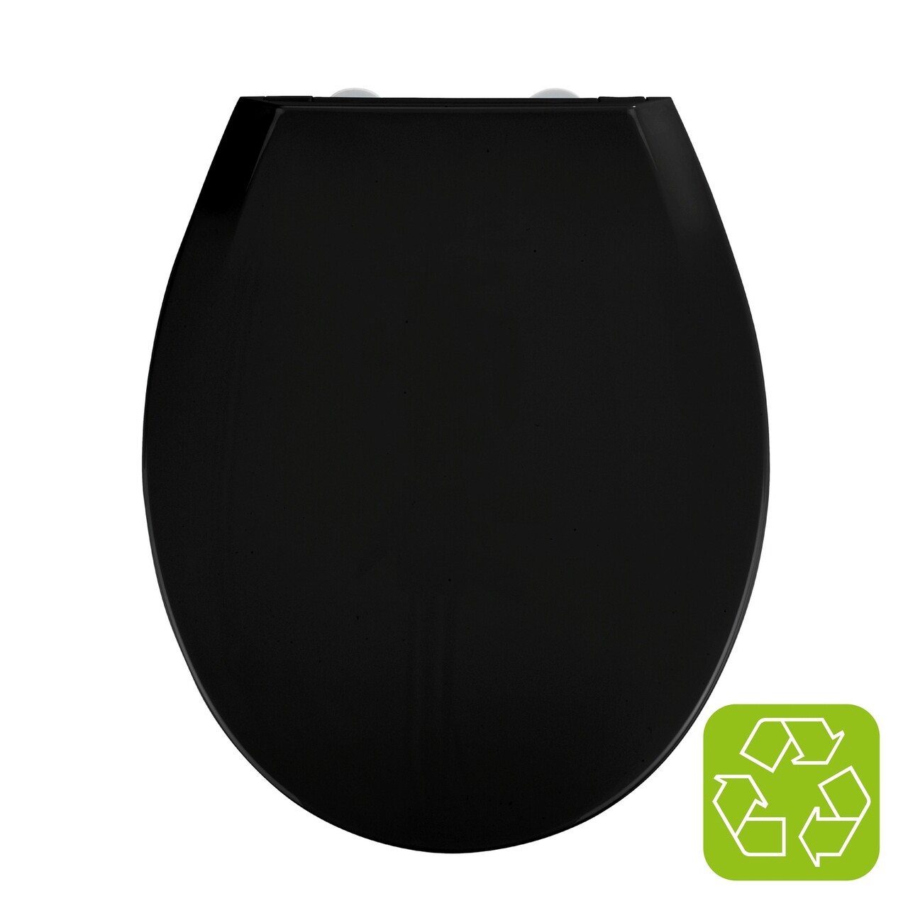 Capac de toaleta cu sistem de coborare easy-close, Wenko, Kos, 37 x 44 cm, termoplastic, negru - 1 | YEO