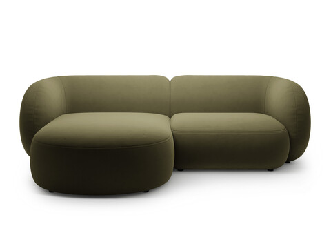 Coltar stanga 2 locuri, Kate, Micadoni, 255x176x76 cm, catifea, verde
