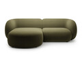 Coltar stanga 2 locuri, Kate, Micadoni, 255x176x76 cm, catifea, verde