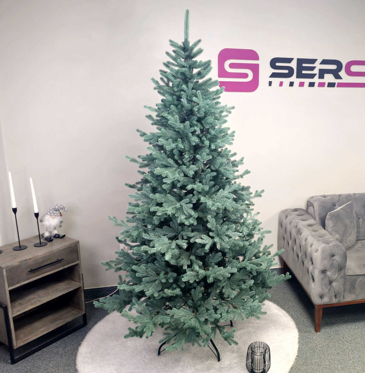 Brad artificial Christmas Deluxe by Sersimo, Viena Select argintiu, integral 3D, 210cm — imaginea 10