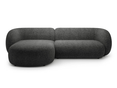 Coltar stanga 3 locuri, Kate, Micadoni, 285x176x76 cm, tesatura structurata, gri inchis melanj