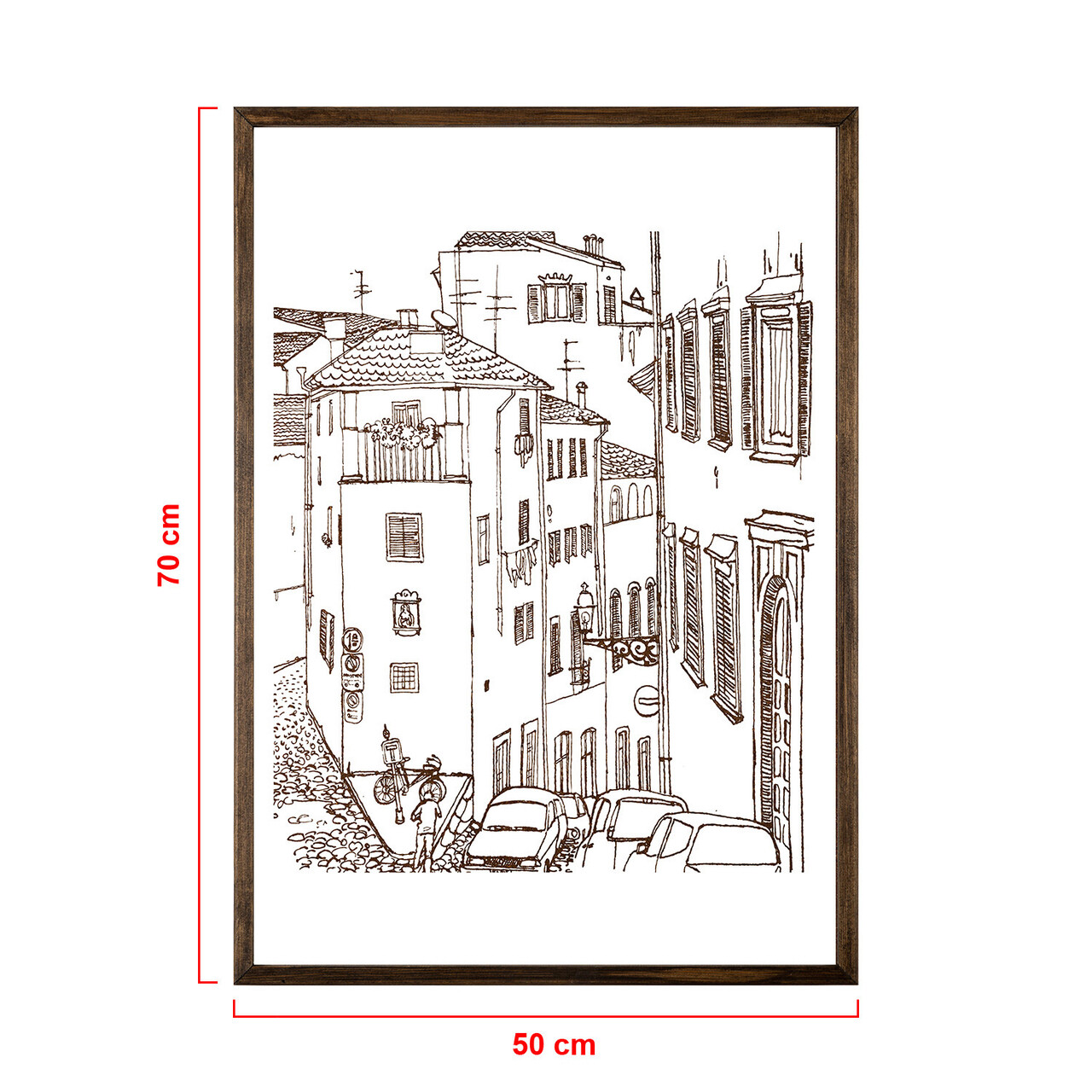 Tablou decorativ, TD082, Lemn, Desenat manual, Natural