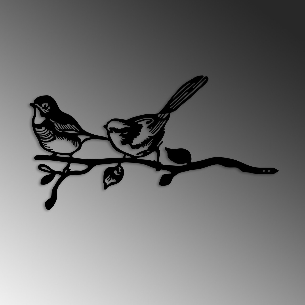 Obiect decorativ de grădină, Bird On The Branch 04, 50x26 cm, Negru - view 5