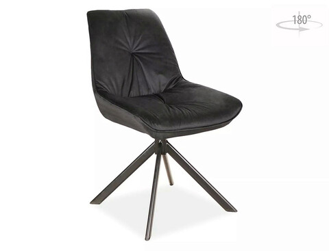 Scaun rotativ Boogie I Velvet, Signal, 53x45x89 cm, catifea/otel, negru
