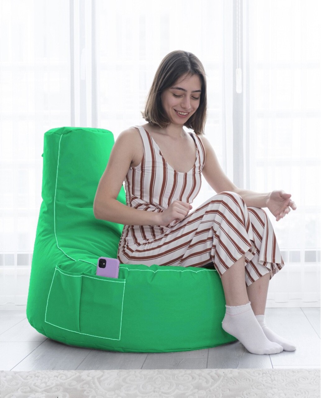 Fotoliu de gradina Bean Bag, Atelier del Sofa, 248FRN1602, Verde Fistic - view 10
