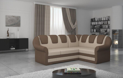 Coltar extensibil dreapta 3 locuri ELTAP, LII-028, Lord II, 243x195x112 cm, lemn/poliester, bej deschis/maro
