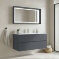 Set Dulap de Baie cu Chiuvetă și Oglindă (2 Piese), Hanah Home, Nest 121 v2, Antracit mat