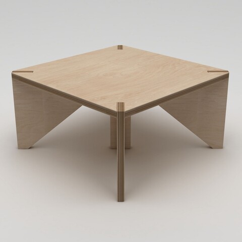 Masuta de cafea, Hanah Home, Pura, 75x40x75 cm, 100% BIRCH PLYWOOD, Lemn natural