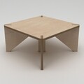Masuta de cafea, Hanah Home, Pura, 75x40x75 cm, 100% BIRCH PLYWOOD, Lemn natural