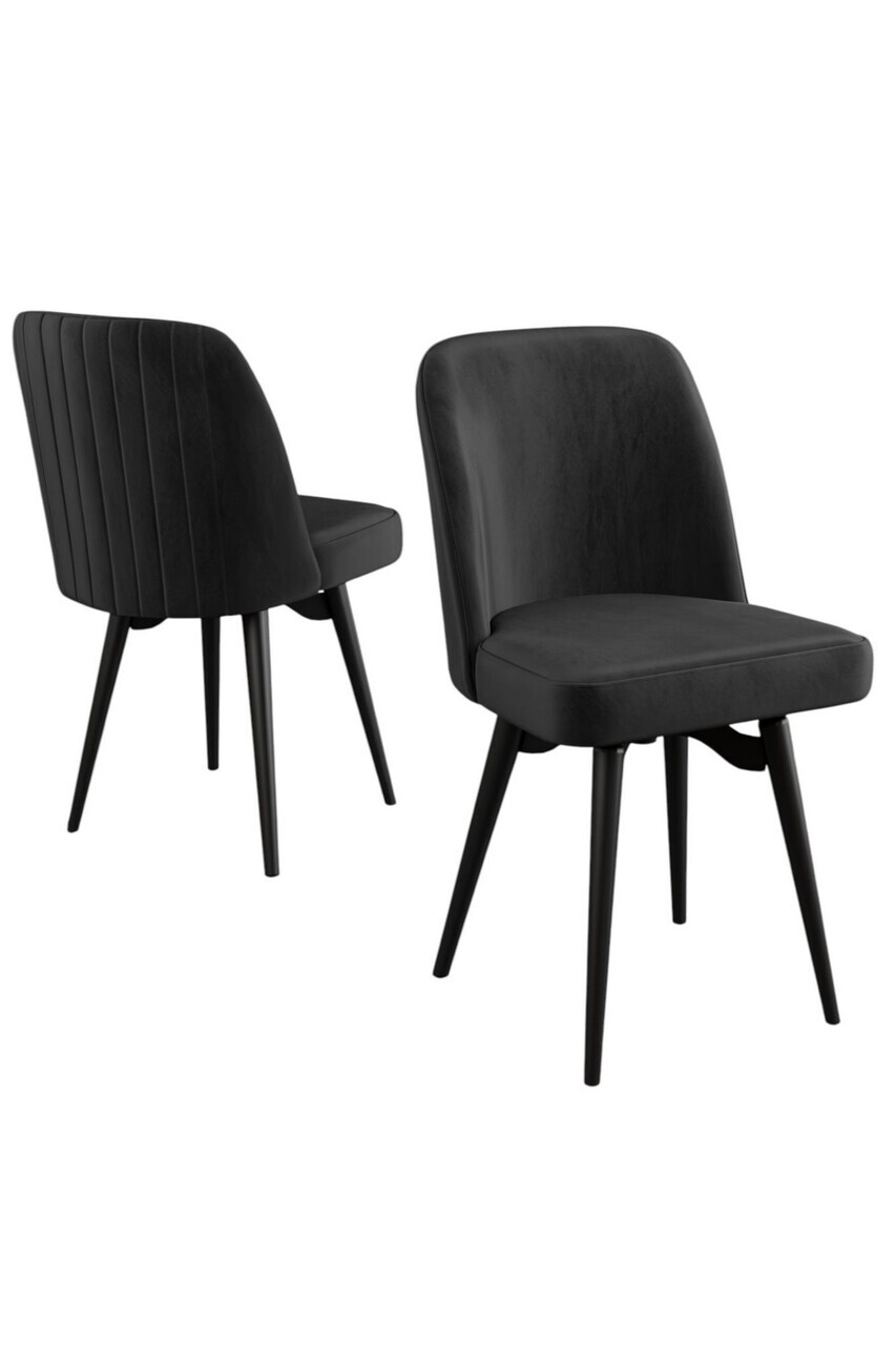 Set scaune 6 piese, Hanah Home, Jiva, Negru — imaginea 2