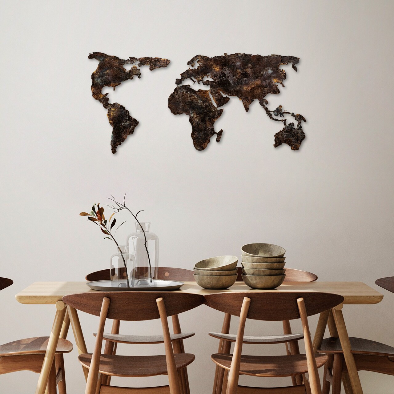 Decoratiune de perete, World Map 25, Lățime: 127 cm Înălțime: 60 cm Adâncime: 1,5 cm, Multicolor - view 2