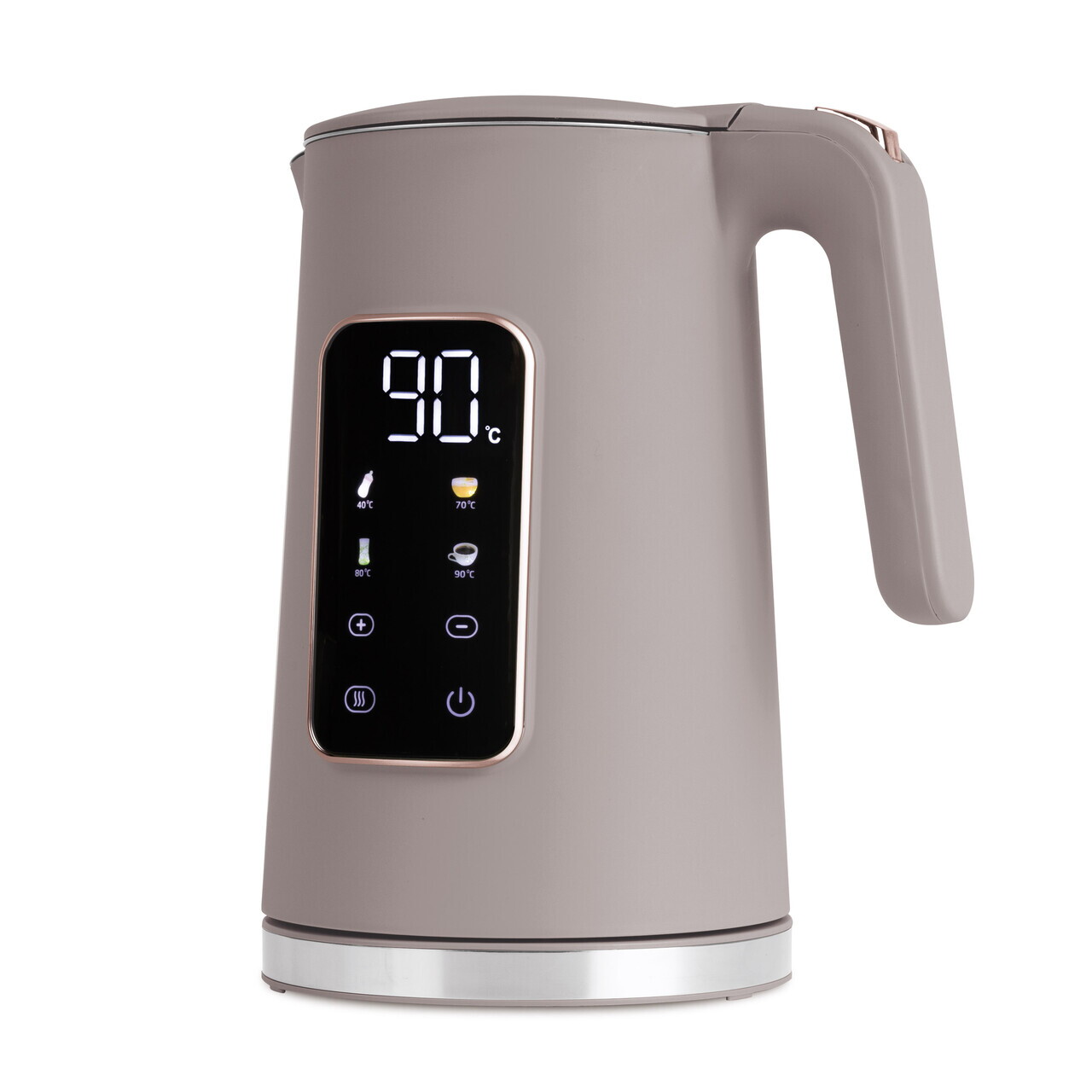 Ceainic electric digital Berlinger Haus, Taupe, 1.7 L, plastic/inox, taupe mat - imagine 3