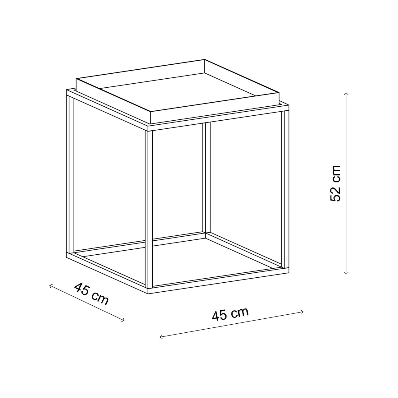 Masuta de cafea, Hanah Home, Shb-018-A, 45x45x52 cm, Auriu - imagine 5