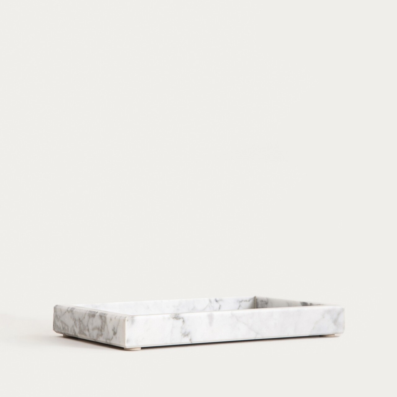Tava decorativa Marmuri, Homla, 25x15x3 cm, marmura, alb/gri - imagine 4