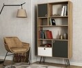 Biblioteca Karamel, Tera Home, 90x25x160 cm, gri/maro