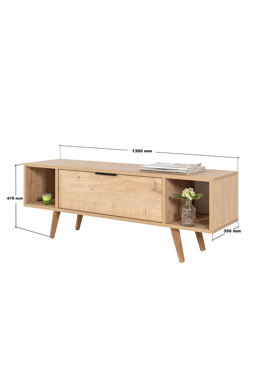 Comoda TV, Hanah Home, Mesir 3327, 130x47x35 cm, PAL, Maro — imaginea 7