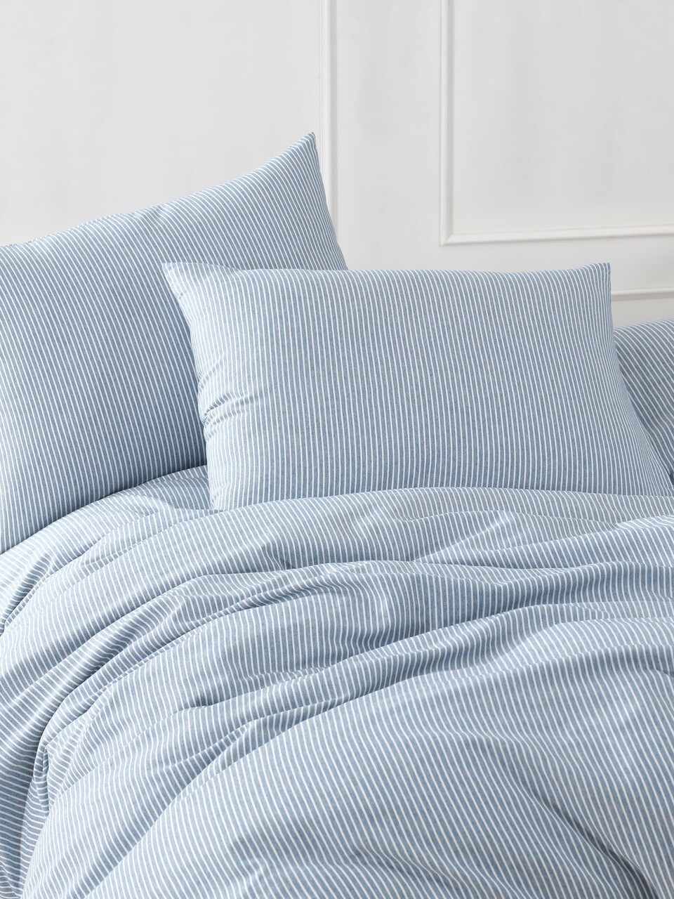 Lenjerie de pat dubla, Lizbon - Blue, EnLora Home, 70% bumbac/30% poliester