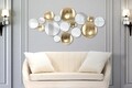 Decoratiune de perete Mirror Glam, Mauro Ferretti, 118x60 cm, fier, auriu