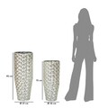Set 2 ghivece / vase decorative Silvy, Mauro Ferretti, 37x37x92 cm, fier, argintiu