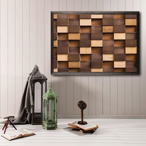 Tablou decorativ, Light and Dark XL, Lemn, Lemn, Multicolor Bystag