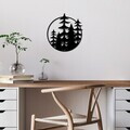 Decoratiune de perete, Trees, Dimensiune: 50 x 46 cm, Negru