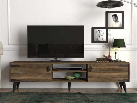 Comoda TV Anthes, Tera Home, 180×29.5×49 cm, maro/negru 180x29.5x49