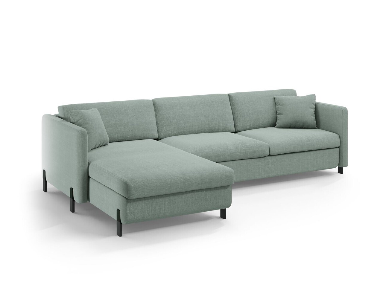 Coltar extensibil stanga 4 locuri, Gloria, Micadoni Home, 266x170x88 cm, tesatura structurata, verde menta — imaginea 6
