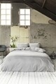 Lenjerie de pat dubla Hotel Linnen Grey, Primaviera Deluxe, 3 piese, 200x220/260 cm, bumbac satinat, gri