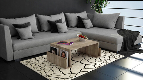 Masuta de cafea, moblert, magazin, 95x36.8x60 cm, nuc