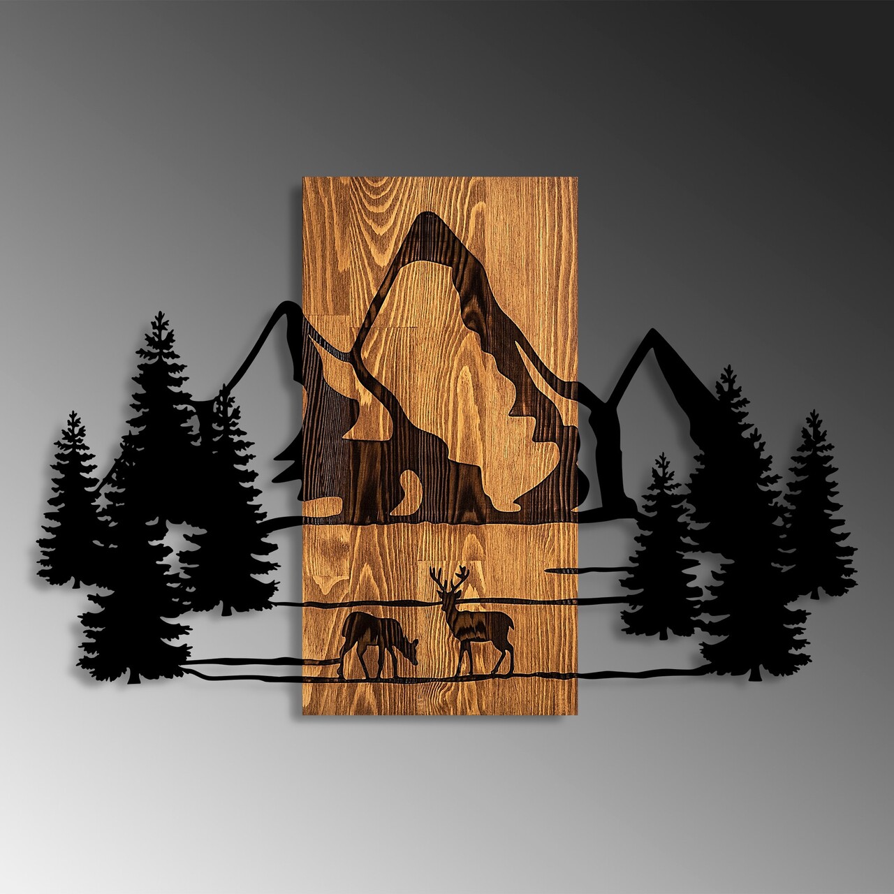 Decoratiune de perete, Natural Habitat, Dimensiuni: 57 x 88 cm, Nuc / Negru - view 4