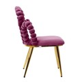 Scaun Bubble Beam, Homla, 56.5x52x87 cm, metal/catifea din poliester, mov/auriu