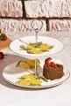 Platou pentru prajituri, Kosova, Yellow, ceramica