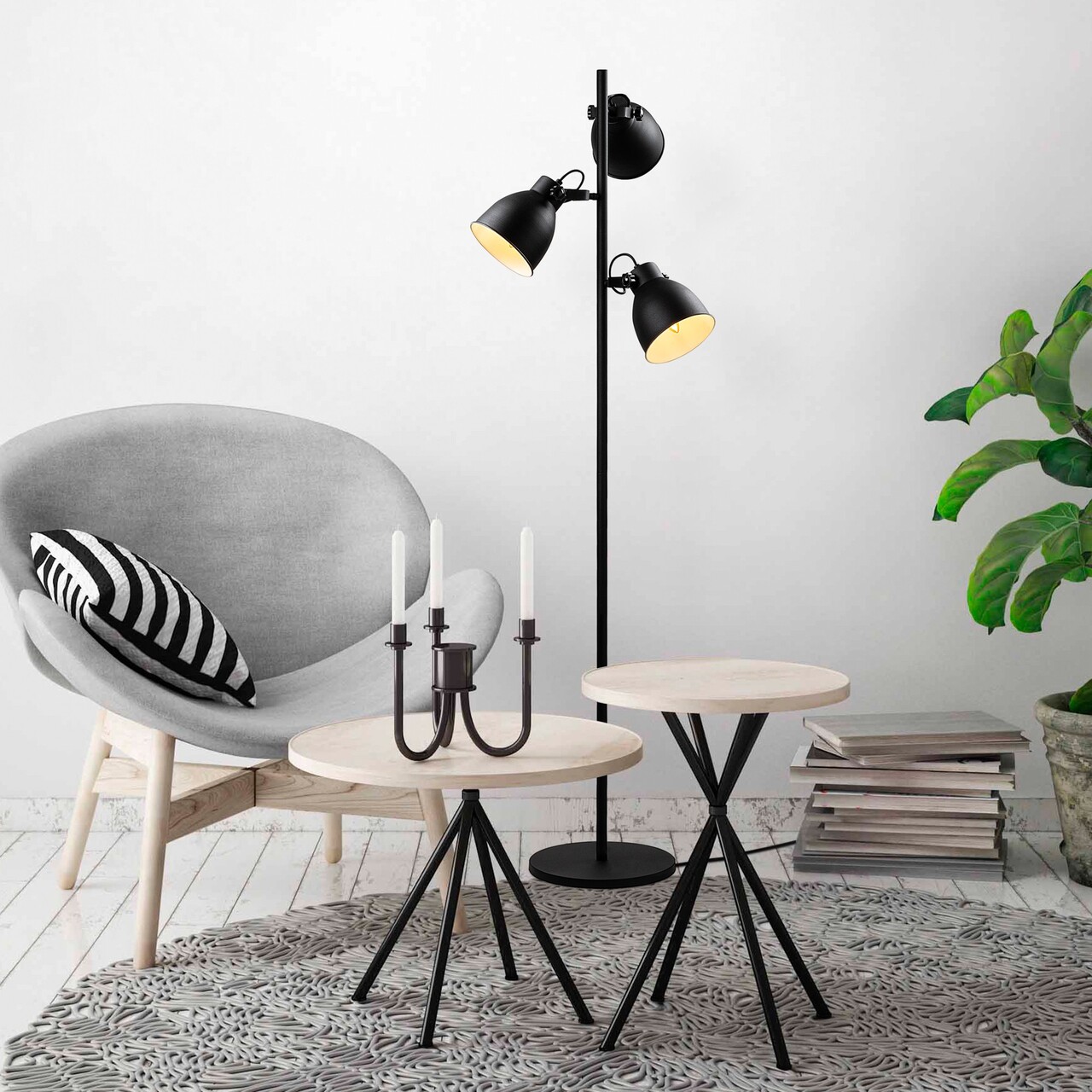 Lampadar, L'essentiel Maison, 521SHN2256, Negru - view 2