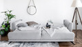 Canapea extensibila 3 locuri ELTAP, Meg12, Megis, 242x95x90 cm, lemn/poliester, gri deschis